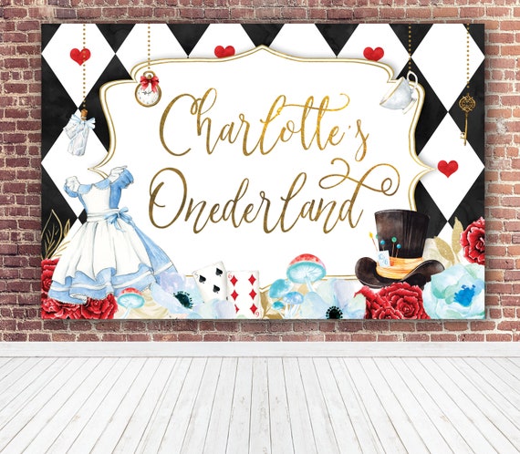 Girls Alice in Onederland Birthday Party backdrop, Girls Onederland first  birthday party backdrop, Kids Birthday Party Backdrop, Onderland