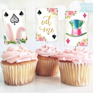 Alice In Wonderland ONE Banner, Highchair Banner, Onederland, Girl 1st Birthday Party, Mad Hatter Tea Party, Bunting, Digital Printable image 3