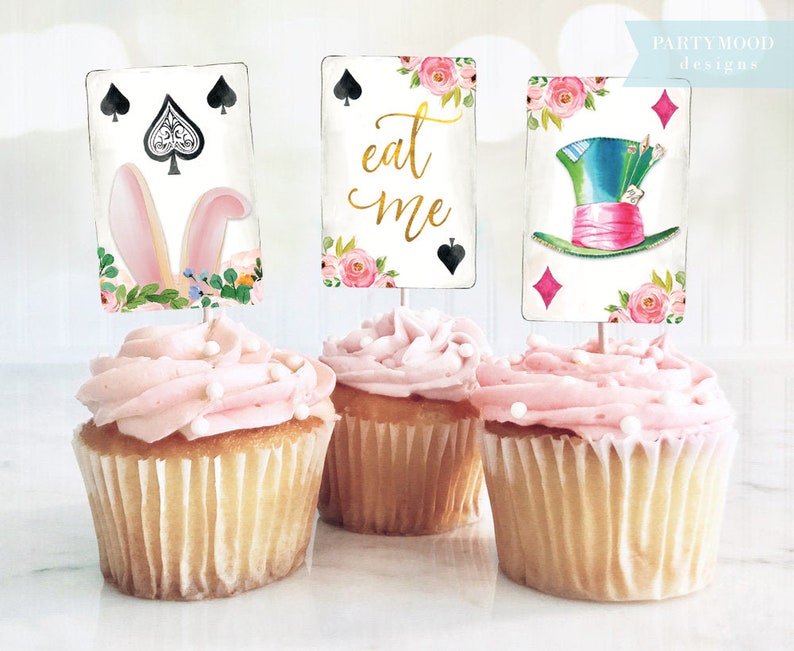 Alice In Wonderland ONE Banner, Highchair Banner, Onederland, Girl 1st Birthday Party, Mad Hatter Tea Party, Bunting, Digital Printable image 3