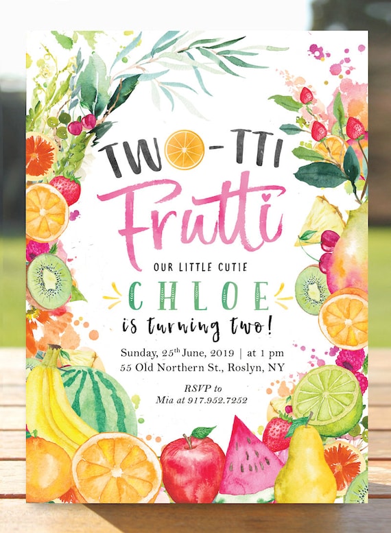 Twotti Frutti Invitation Tutti-frutti Birthday Invite | Etsy