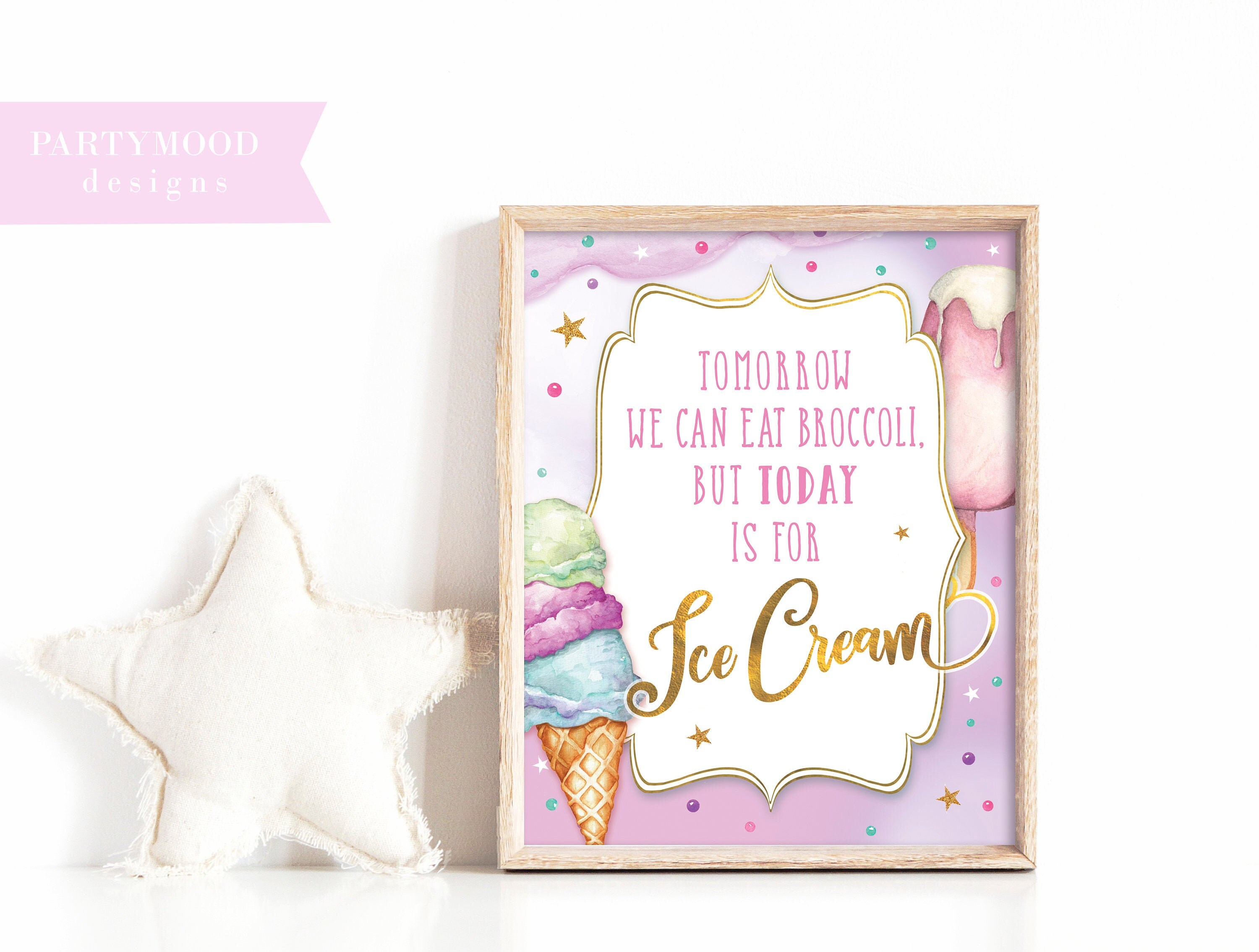 Ice Cream Birthday Sign Fun Ice Cream Sign Decor Here's Etsy.de