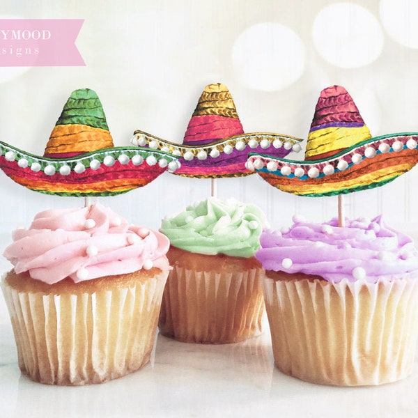 Fiesta Cupcake Toppers, Centres de table imprimables, Étiquettes de faveur de douche nuptiale, Décoration, Taco Bout Love, Fiesta mexicaine, TÉLÉCHARGEMENT INSTANTANÉ