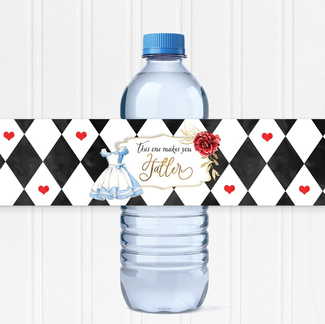 Alice in Wonderland Water Bottle Labels Onederland Girl 1st Etsy