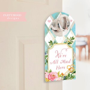 Alice In Wonderland ONE Banner, Highchair Banner, Onederland, Girl 1st Birthday Party, Mad Hatter Tea Party, Bunting, Digital Printable image 7