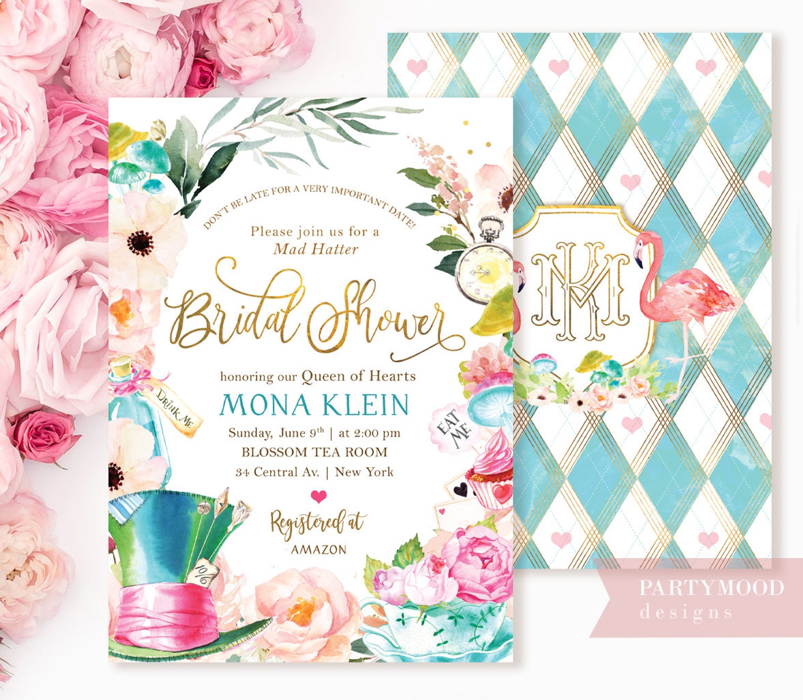 Alice in Wonderland Bridal Shower Invitation Bridal Shower Etsy