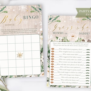 Winter Baby Shower Games, Rustic, Baby It&#39;s Cold Outside, Gender Neutral Baby Brunch, Holiday Shower Party, Evergreen Invite, Printable Game