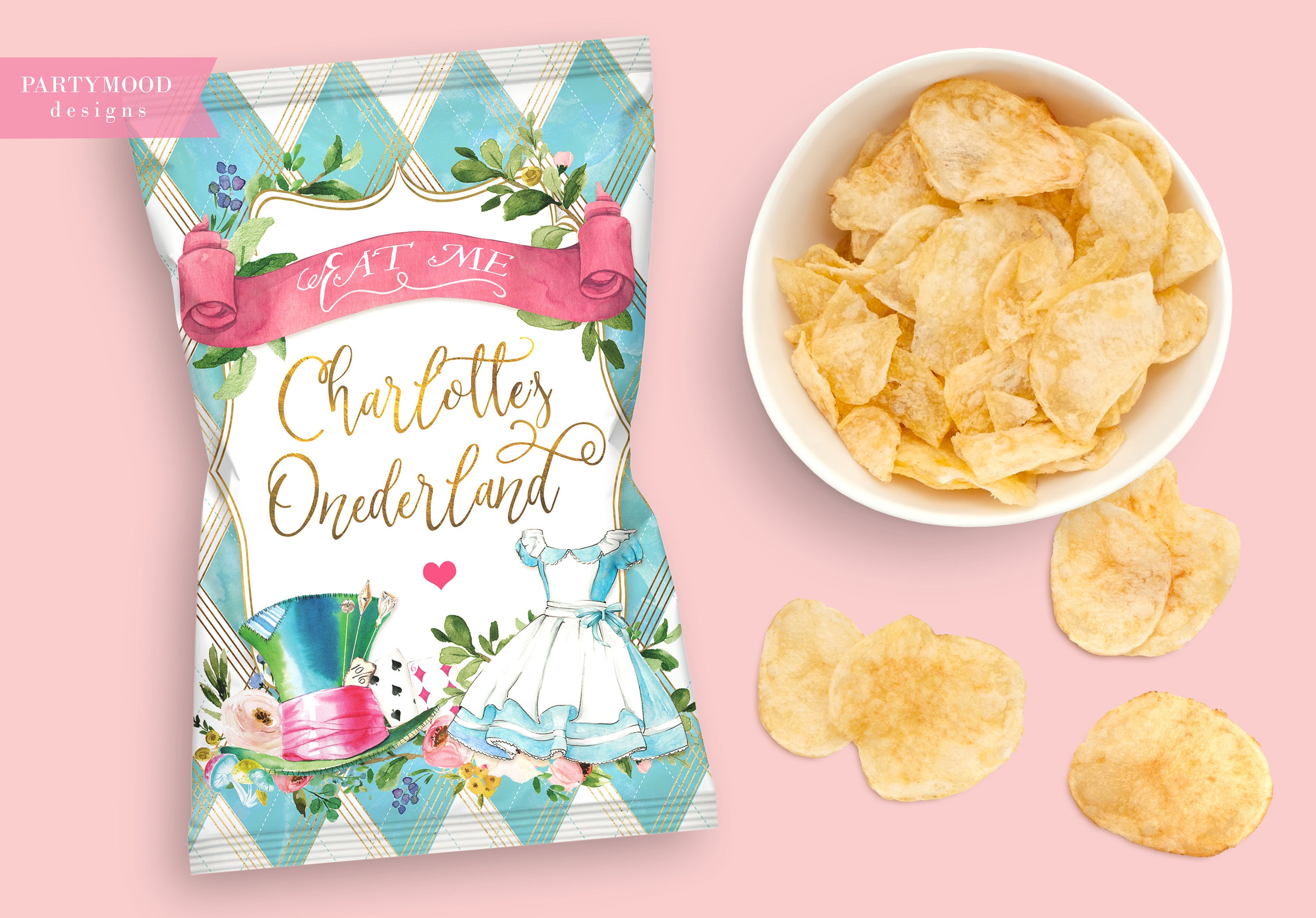 Alice in Wonderland Chip Bag Party Decorations Chips Bag - Etsy Australia