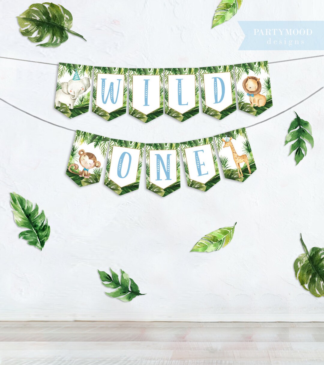 Wild One Banner, Safari Banner, Boy 1st Birthday, Jungle Theme, Wild ...