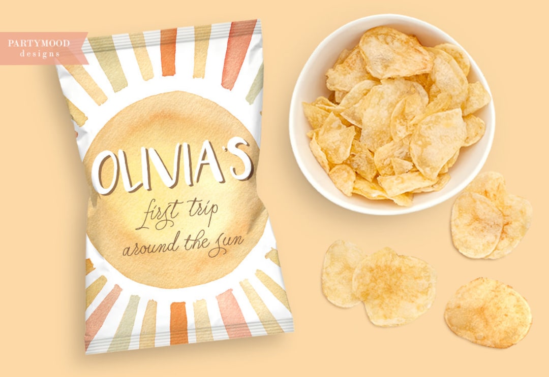 Sun Chips Bag Chip Bag Template First Trip Around the Sun Etsy