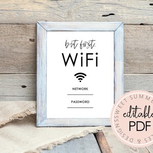 But First Wifi Password Printable Sign, Wifi Password Sign Printable ...