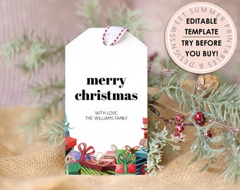 Utskrivbar presentetikett för roliga presenter, redigerbar julklappsetikett, utskrivbar högtidsetikett, redigerbar julklappsetikett, redigerbar jul