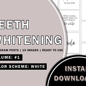 15 Teeth Whitening Instagram Posts, Smile Instagram Posts, Dental Hygienist Instagram Quotes Posts, Teeth Whitening Social Media Posts image 1