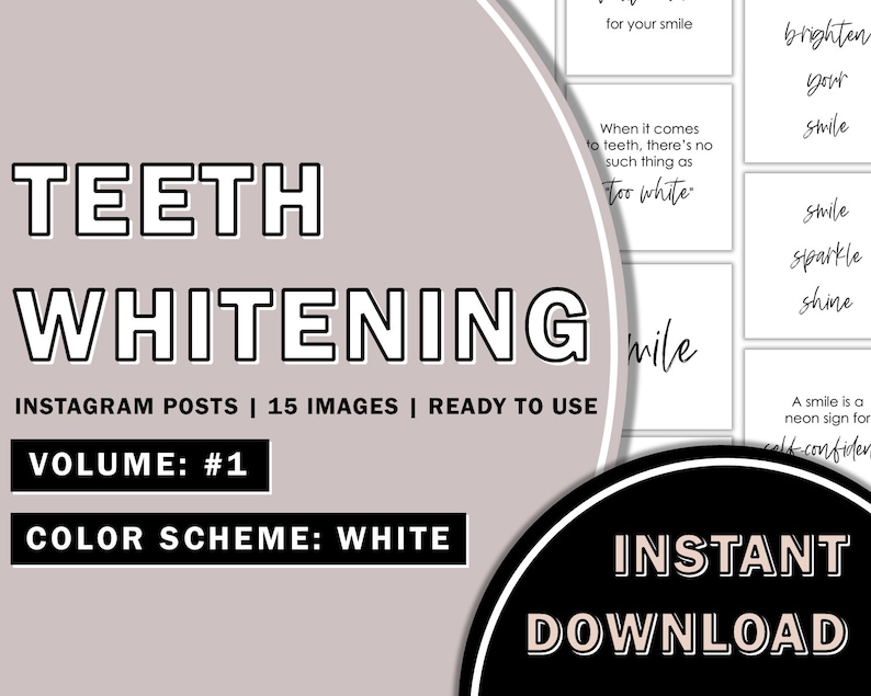 15 Teeth Whitening Instagram Posts, Smile Instagram Posts, Dental Hygienist Instagram Quotes Posts, Teeth Whitening Social Media Posts image 1