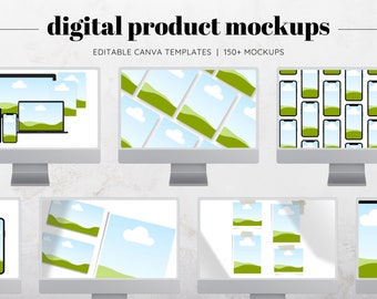 150 Digital Product Mockup Templates, Digital Product Listing Photos, Digital Download Mockup Templates, Mockup Templates, Instagram Posts