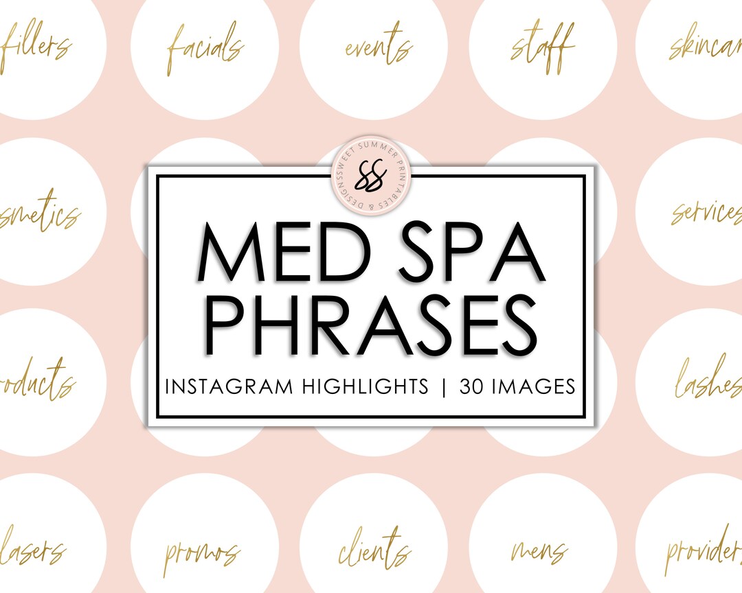 30 Med Spa White Gold Instagram Highlight Cover Templates, Instagram