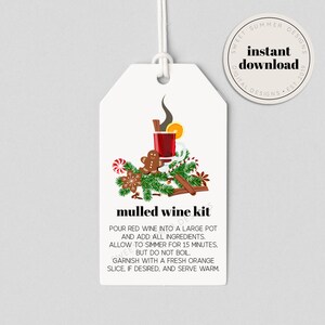 Glühwein Kit Lebkuchen Tag druckbar, Glühwein Anweisungen, Simmer Potpourri Tag, Weihnachten Potpourri Tag, Weihnachtsgeschenk druckbare