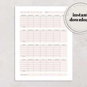 Calorie Tracker Printable, Fitness Planner Printable, Workout Planner Printable, Exercise Planner, Health and Wellness Planner
