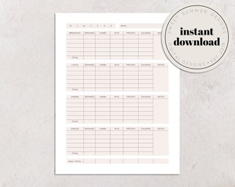 Calorie Tracker Printable, Fitness Planner Printable, Workout Planner Printable, Exercise Planner, Health and Wellness Planner