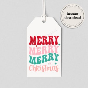 Bright Merry Christmas Tag Printable, Hot Chocolate Bomb Tag, Holiday Cocoa Bomb Tag, Christmas Tag Printable, Hot Cocoa Bomb