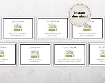 Spring Book Stack Book Club Questions Printable, Book Club Discussion, Book Review Question, Reading Journal Printable, Book Club Printable