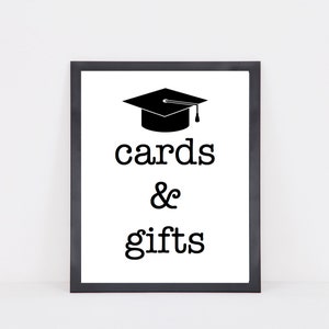 Graduation Cards and Gifts Sign, Graduation Party Sign, Grad Party Sign, Graduation Party Printables