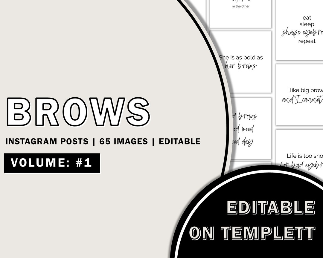 Brow Artist Instagram Post Templates, Brows Instagram Posts, Brows ...