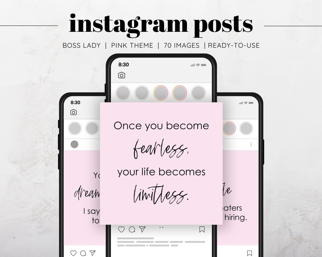 75 Boss Lady Instagram Posts Motivational Quotes Social - Etsy