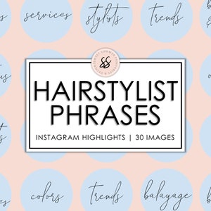 30 Hairstylist Light Blue Instagram Highlights, Instagram Salon Highlight Icons, Hair Posts, Hair Salon Icons, Hairstylist Branding