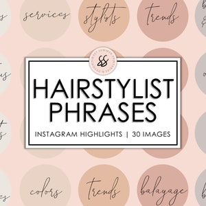 30 Hairstylist Neutrals Instagram Highlights, Instagram Salon Highlight Icons, Hair Posts, Hair Salon Icons, Hairstylist Branding