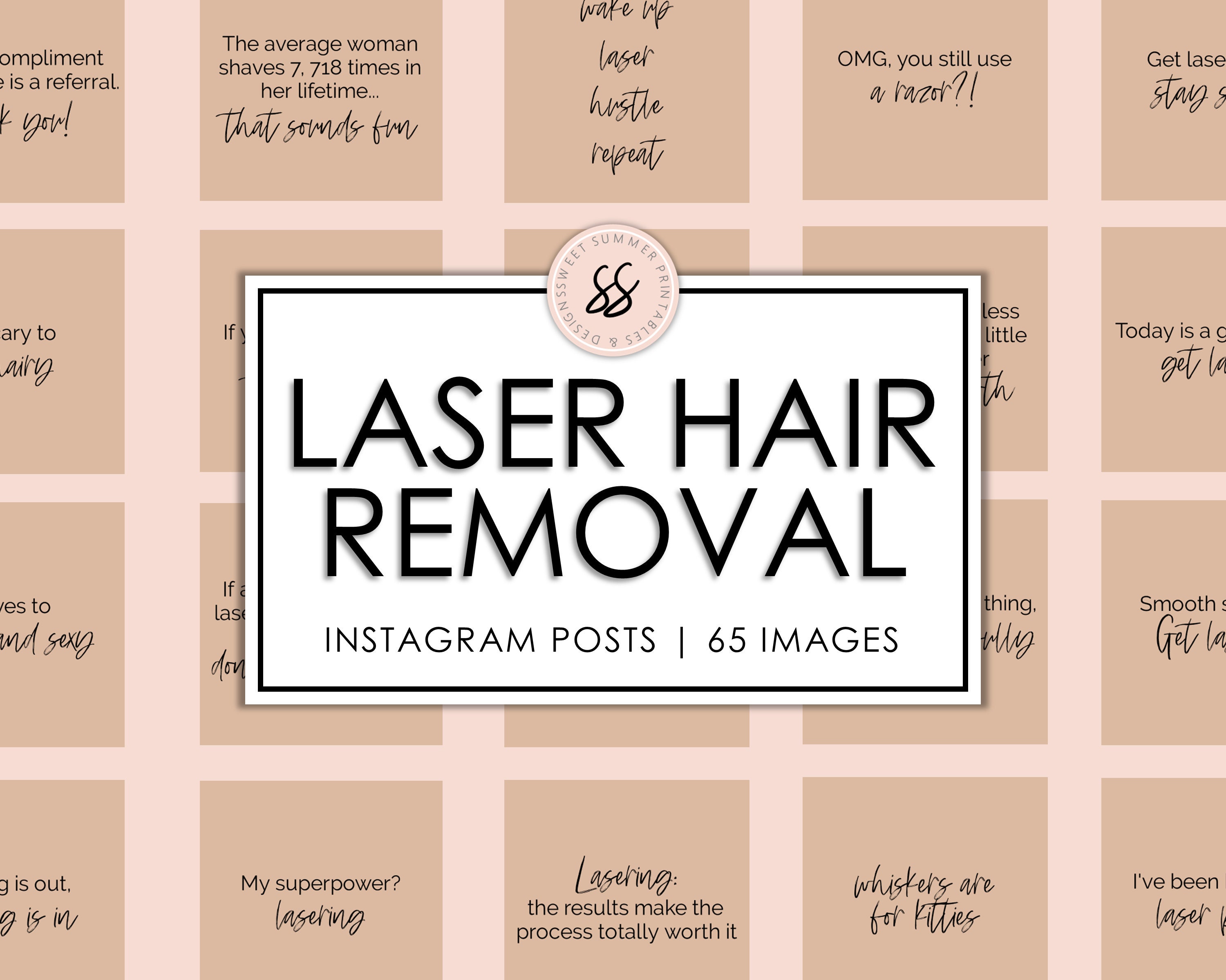 65 Laser Hair Removal Tan Instagram Posts LHR Quotes Social Etsy