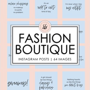 64 Fashion Boutique Light Blue Instagram Posts, Boutique Instagram Quotes, Shopping Quotes, Boutique Templates, Social Media Posts