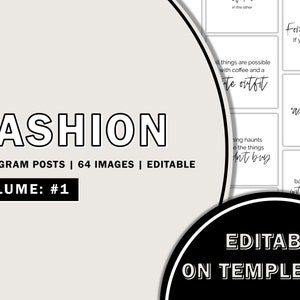 Fashion Boutique Instagram Post Templates, Shopping Instagram Posts, Clothing Editable Posts, Instagram DIY Editable Fashion Quote Template