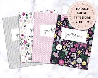Butterfly Garden Editable Binder Covers, Garden Template, Editable Binder Template, Printable Binder Cover Template, Recipe Binder Dividers