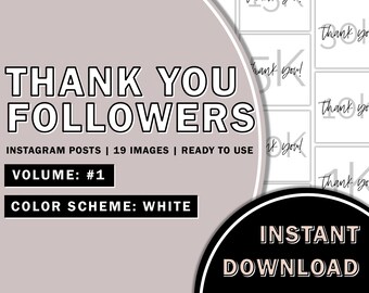 19 White & Black Instagram Thank You Followers Posts, White IG Posts, Thank You Followers, Followers Quotes, Social Media Posts