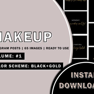 65 Makeup Artist Black Gold Instagram Posts, Makeup Quotes, Social Media Posts, Instagram Makeup Templates, Makeup Artist Quotes, Blog Posts