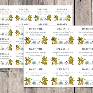 Safari Baby Shower Diaper Raffle Sign Printable, Safari Baby Shower ...