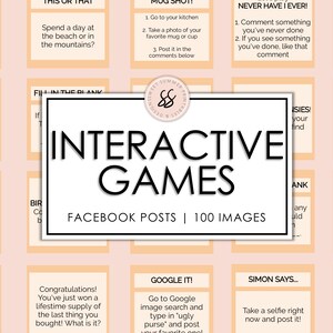100 Rainbow Facebook Games Interactive Posts Social Media Etsy
