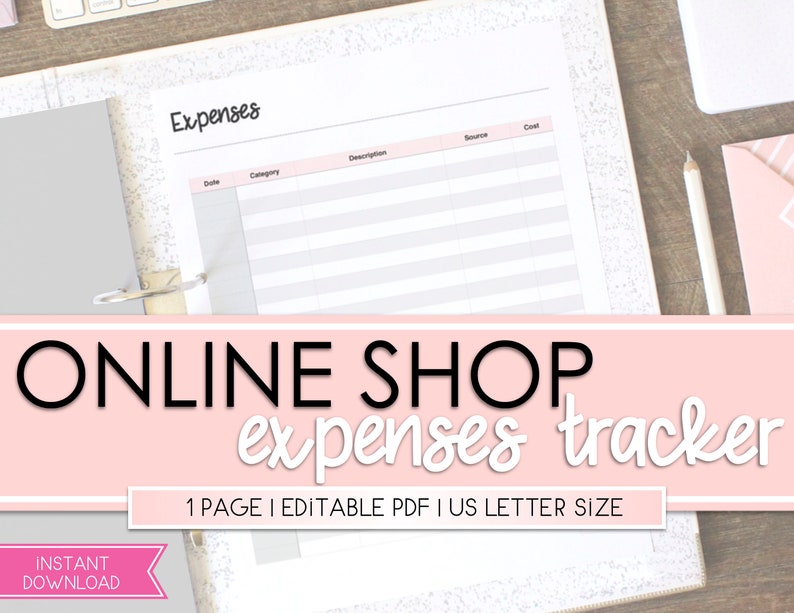 Auto Calculate Online Shop Expenses Tracker, Reseller Expenses Tracker, Expenses Tracker, Expenses Printable, Home Expenses Sheet image 2