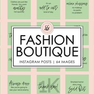 64 Fashion Boutique Spring Green Instagram Posts, Boutique Instagram Quotes, Shopping Quotes, Boutique Templates, Social Media Posts