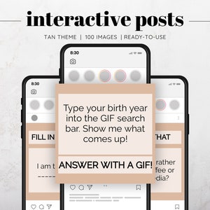 100 Tan Facebook Games Interactive Posts, Social media Games,, Social Media Posts, Instagram Posts, Facebook Posts, Facebook Engagement