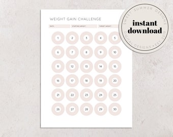 Weight Gain Tracker Printable, Fitness Planner Printable, Workout Planner Printable, Exercise Planner, Health and Wellness Planner