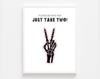 Trick or Treat Pink Hand Sign Printable | We’re Out Trick or Treating Sign | Halloween Porch Sign | Instant Download