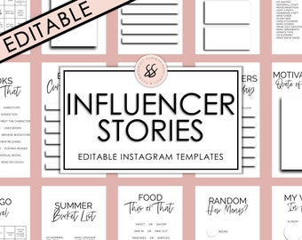 Influencer Editable Instagram Story Templates, Editable Instagram Posts, Instagram Engagement Booster, Instagram Q and A Posts