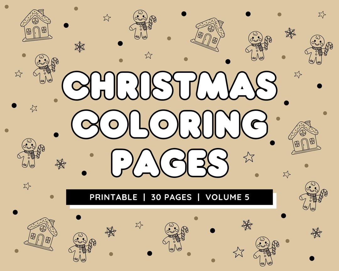 30 Christmas Coloring Pages Printable Bundle | Holiday Coloring Sheets ...