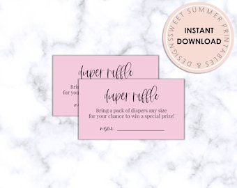 Diaper Raffle Printable Pink Tickets, Diaper Raffle Tickets, Baby Shower Raffle Tickets, Baby Shower Printable Games, Baby Pink