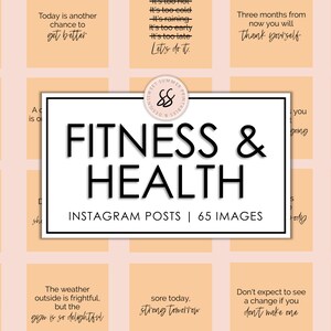 65 Fitness & Health Peach Instagram Posts, Workout Quotes, Instagram Fitness Templates, Fitness and Workout Posts, Training Posts