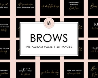 65 Brow Artist Rose Gold e nero Instagram Post, Citazioni Brows, Post di social media, Instagram Brow Modelli, Citazioni Sopracciglio