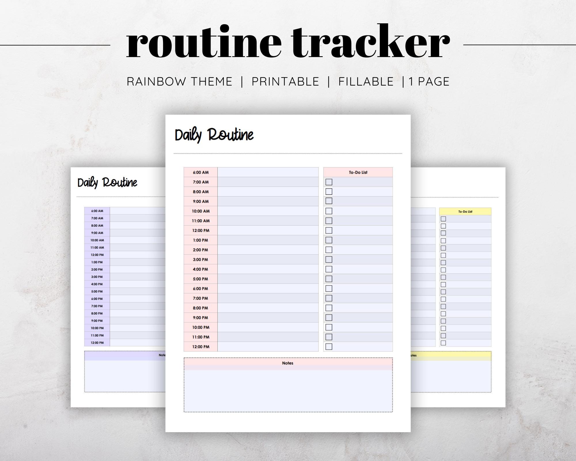 Daily Routine Template, To-do List, Daily Schedule Template, Daily ...