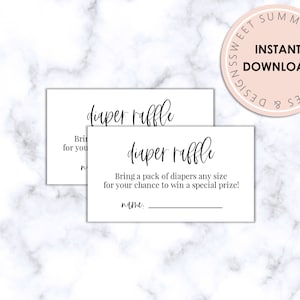 Diaper Raffle Printable Tickets, Diaper Raffle Minimalist Tickets, Baby Shower Raffle Tickets, Baby Shower Printable Games, Gender Neutral