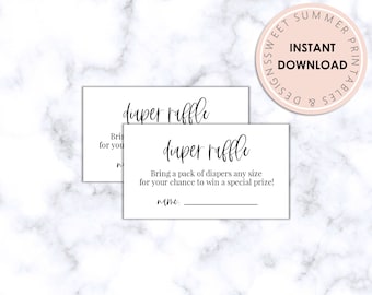 Diaper Raffle Printable Tickets, Diaper Raffle Minimalist Tickets, Baby Shower Raffle Tickets, Baby Shower Printable Games, Gender Neutral
